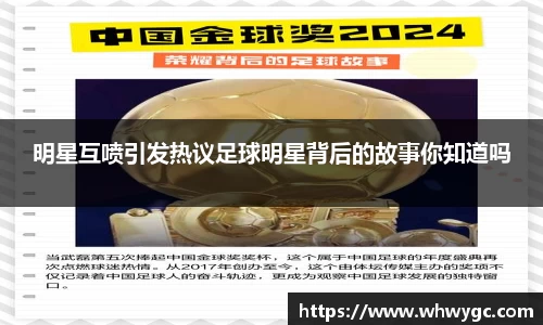 明星互喷引发热议足球明星背后的故事你知道吗